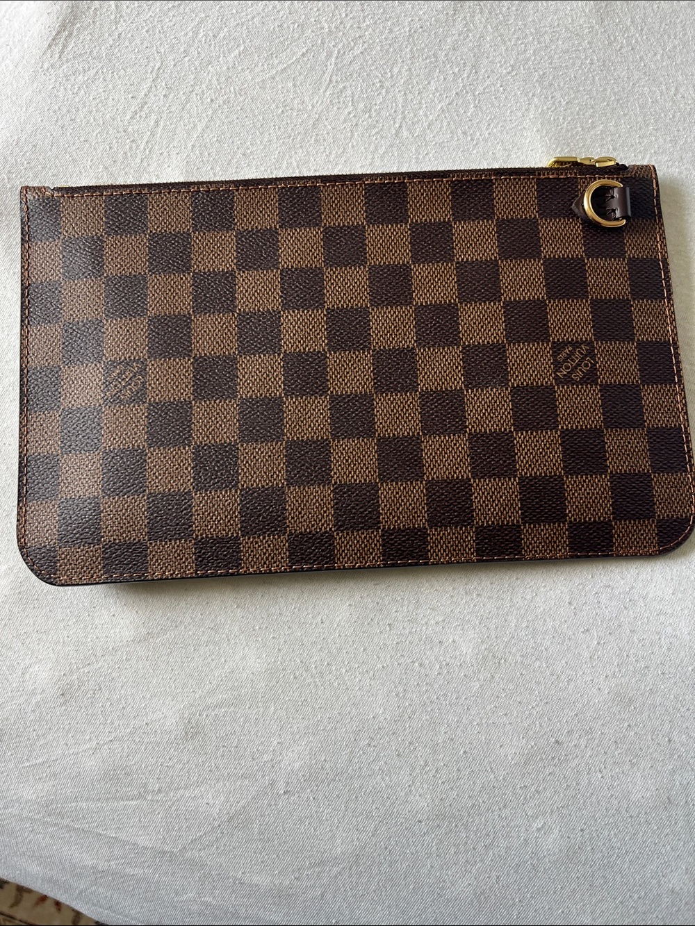 Louis Vuitton Brown Damier Pochette Clutch with Gold Zipper - Picture 2 of 8